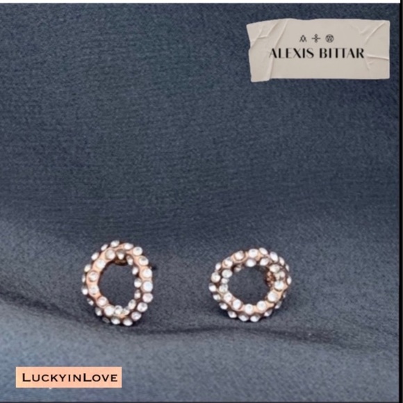 ALEXIS BITTAR Rose Gold Jardin de Papillon Link Stud Crystal Earrings